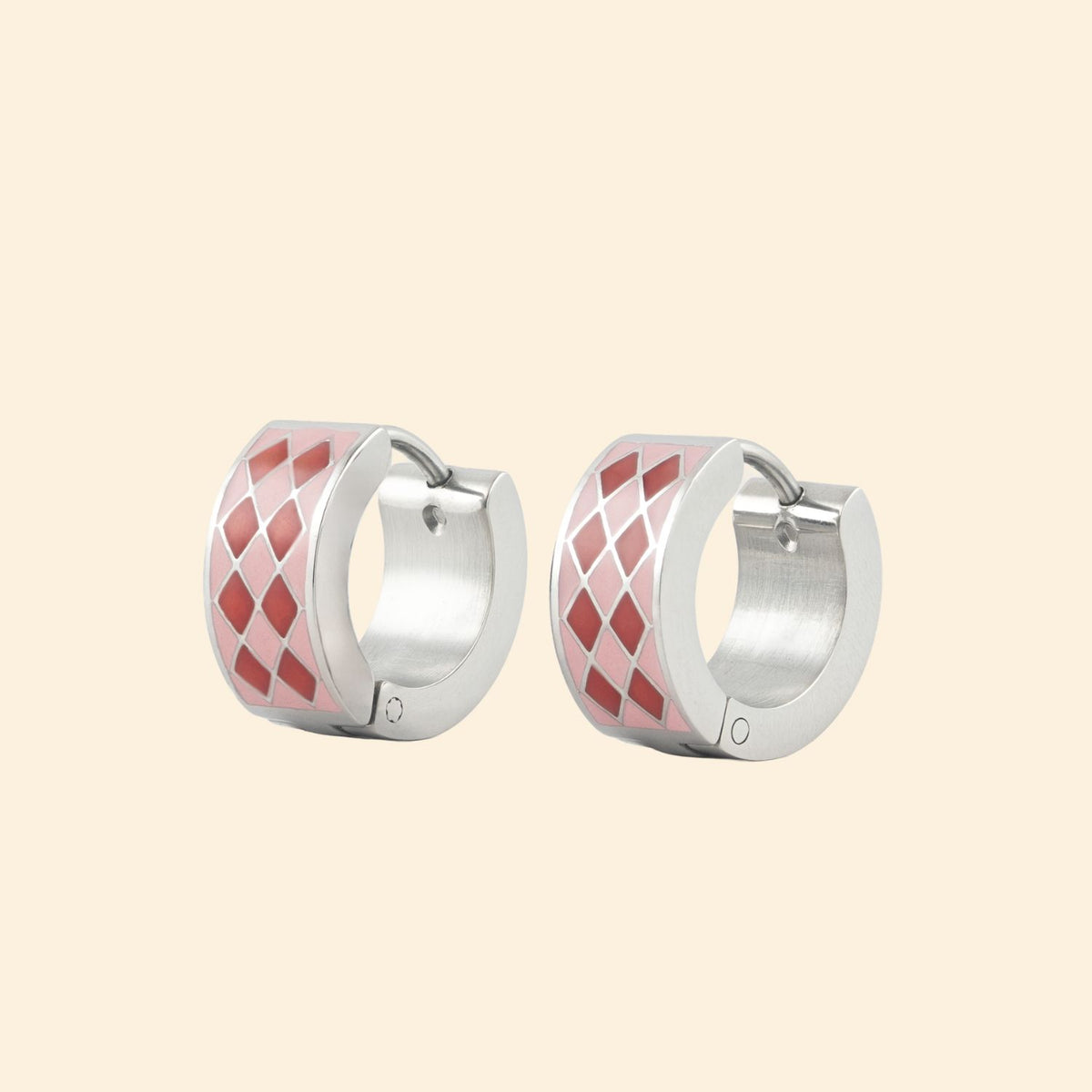Mystery Pouch Color Diamonds Huggie Hoop Earrings
