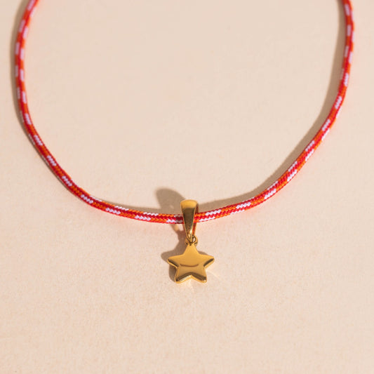 Red & Orange Cord Necklace (18")