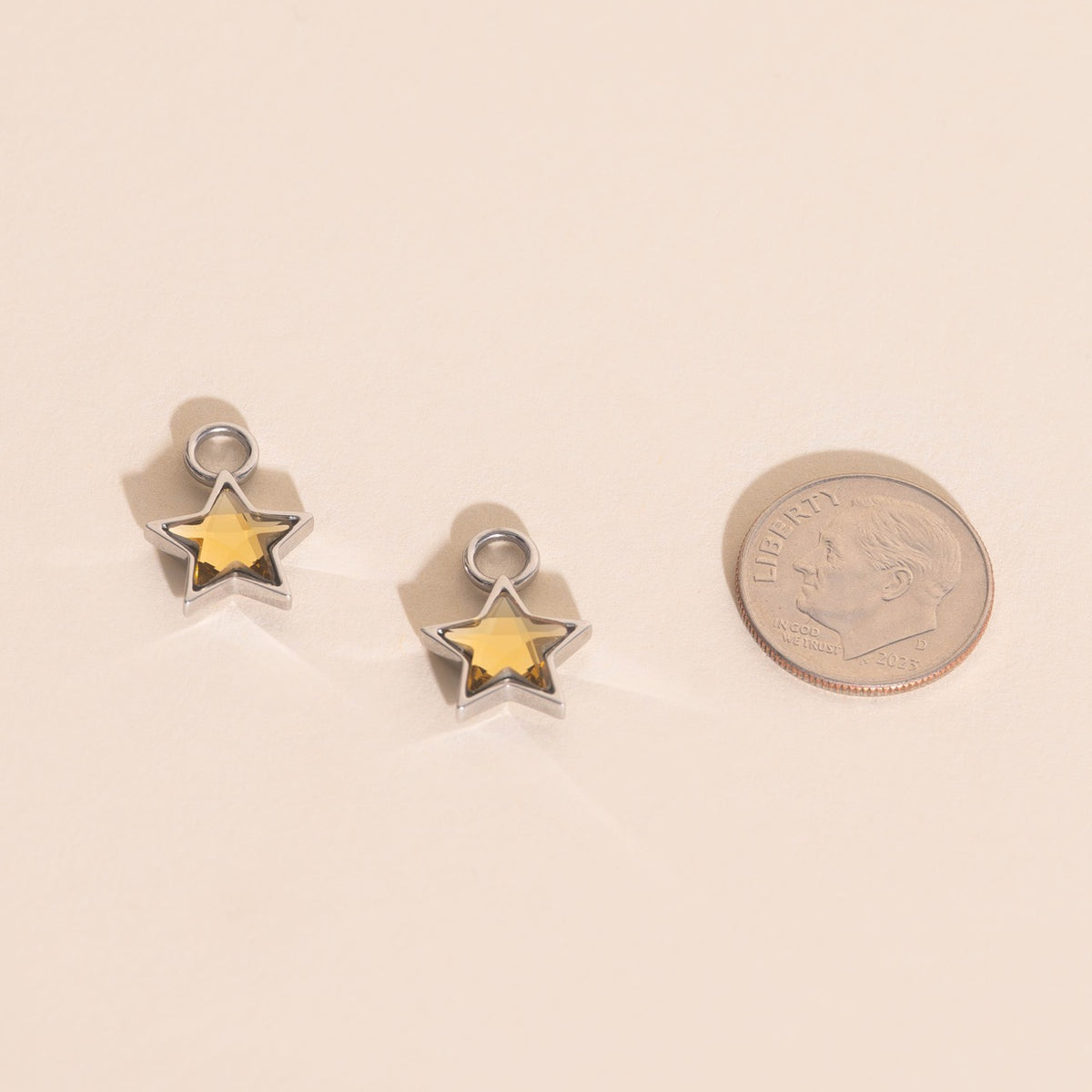Shiny Star Huggie Hoop Charms