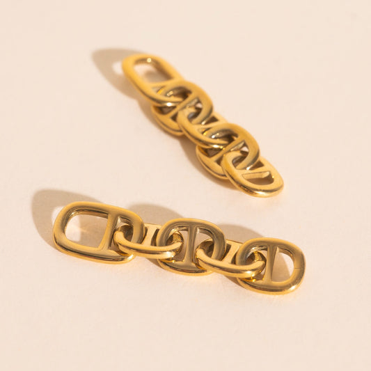 Chain Chunky Huggie Hoop Charms