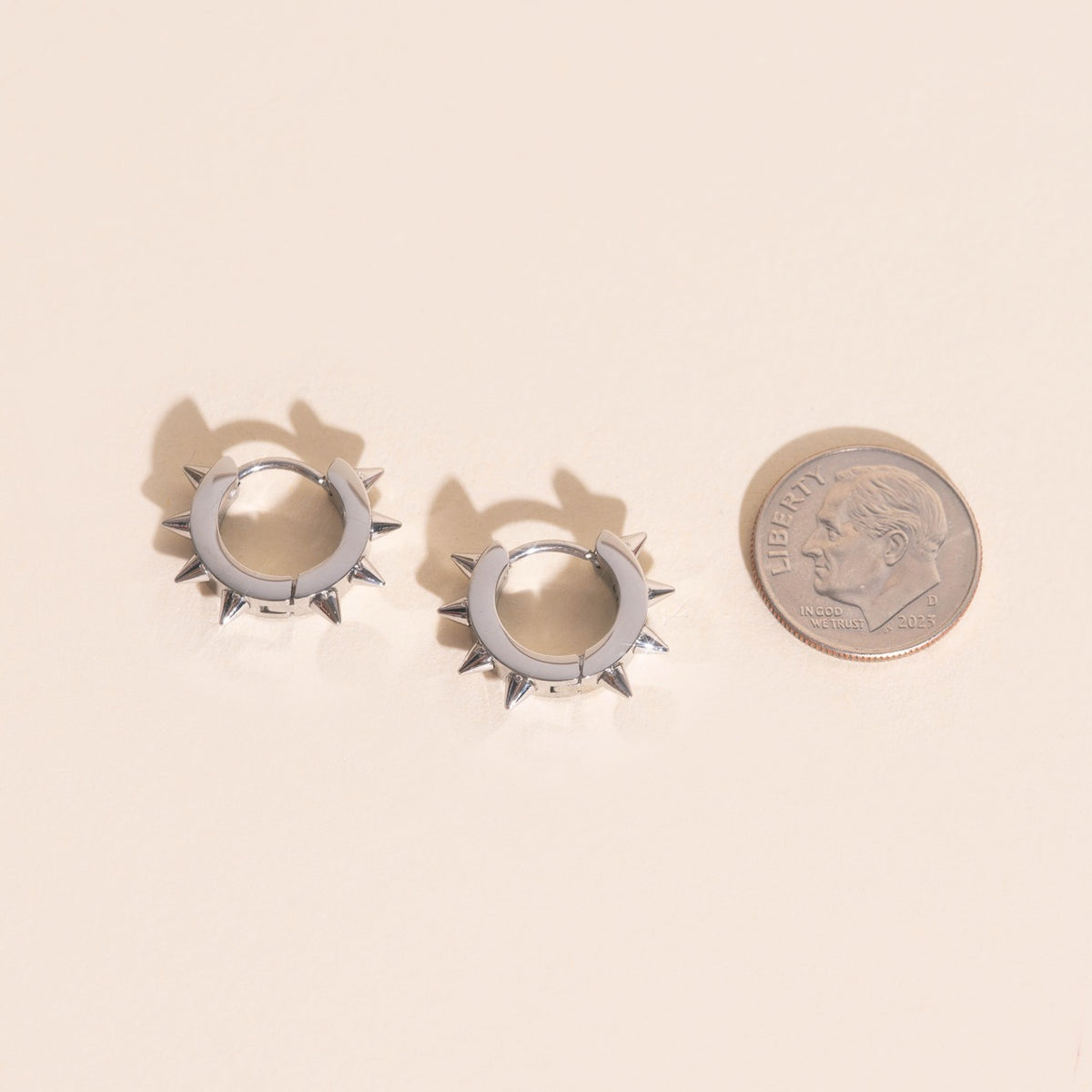 Spiked Chunky Huggie Hoop Earrings