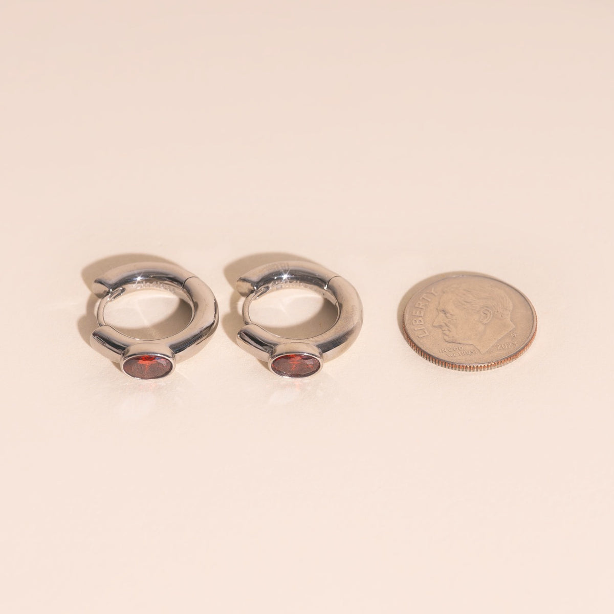 Ruby Chunky Rounded Huggie Hoop Earrings