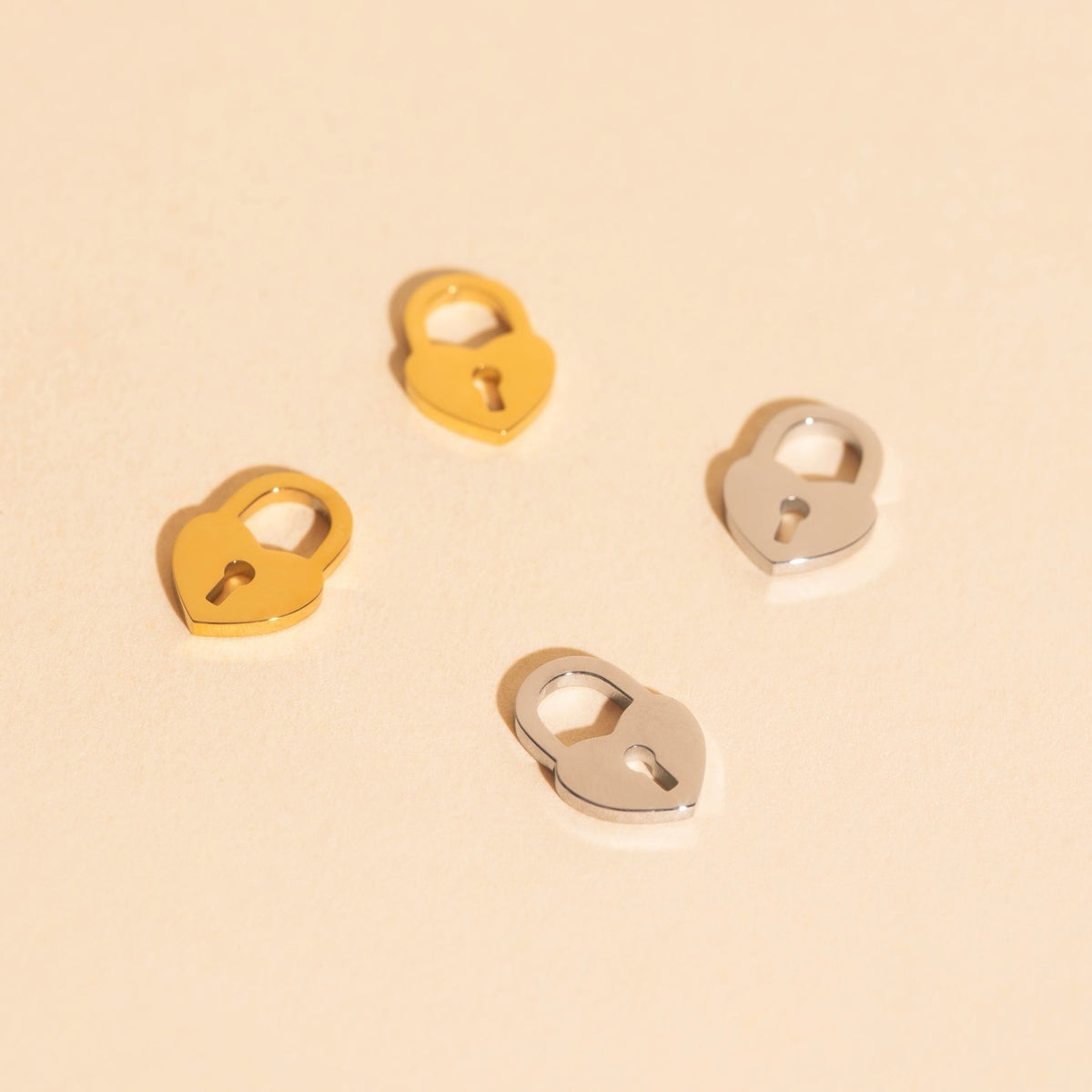 Heart Locket Chunky Huggie Hoop Charms
