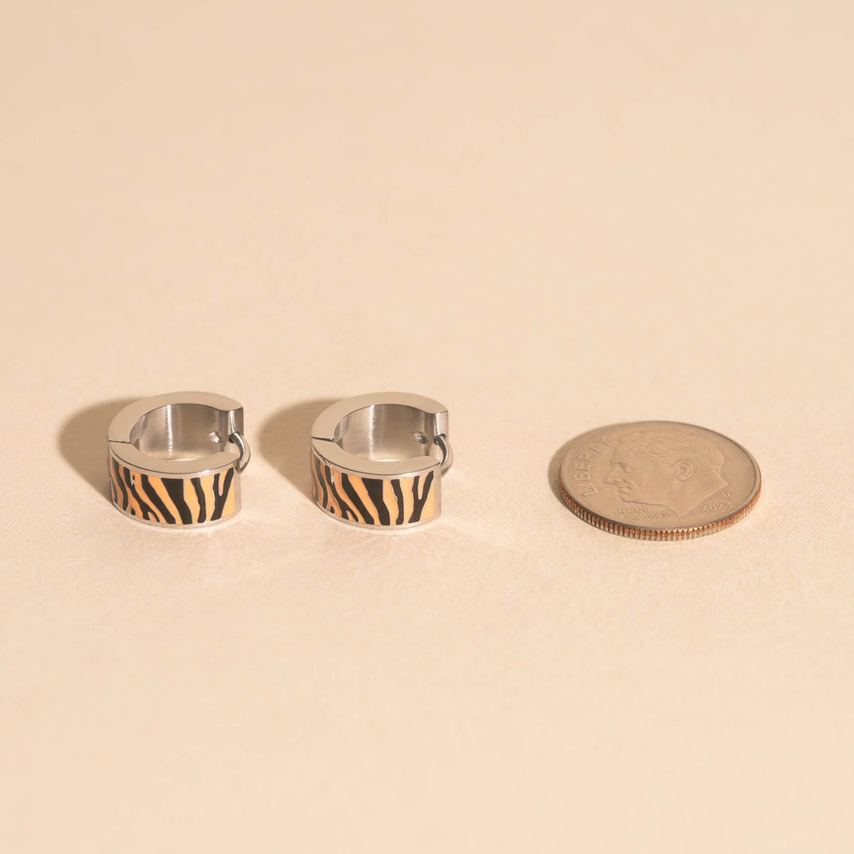 Tiger Super Chunky Huggie Hoop Earrings