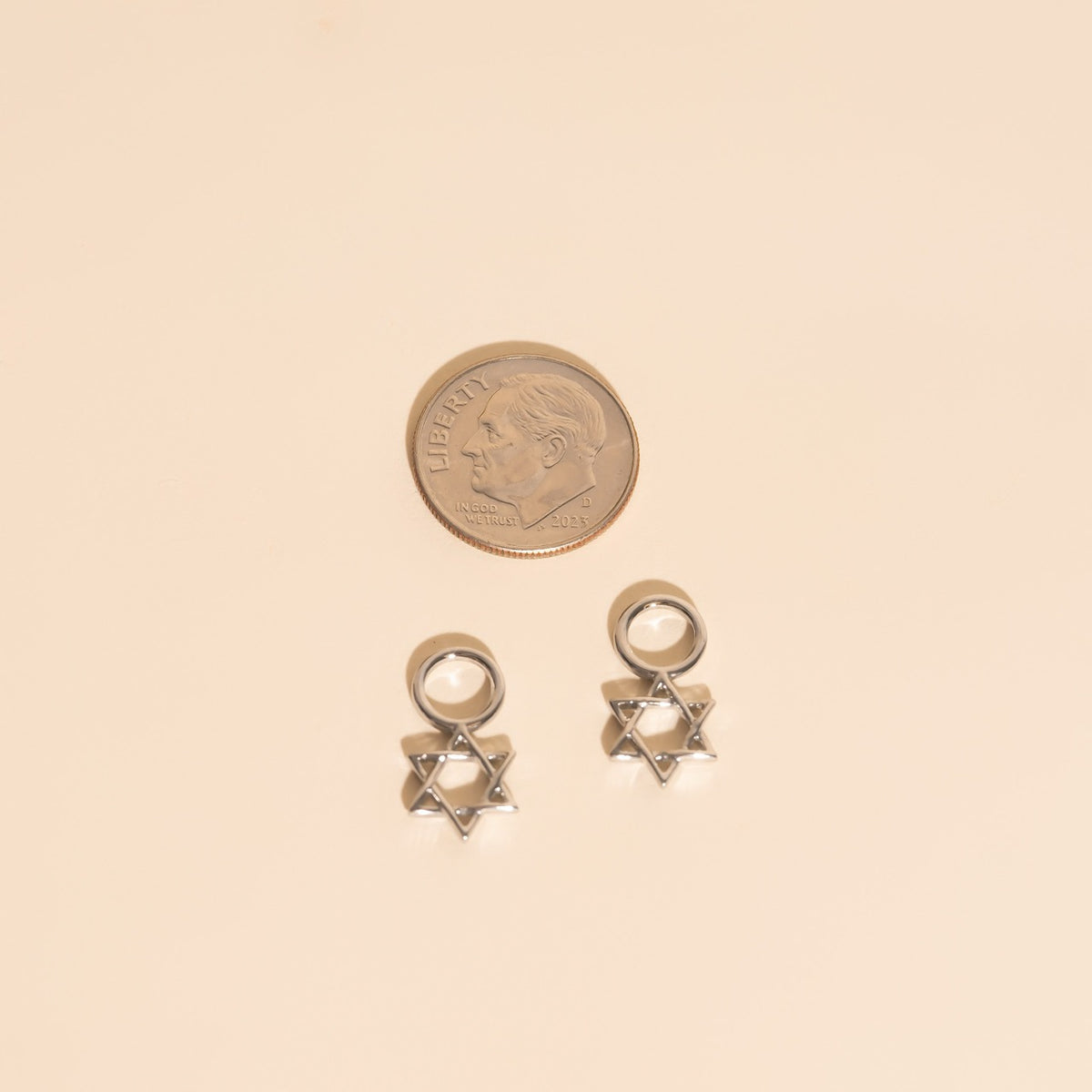 Star of David Chunky Huggie Hoop Charms