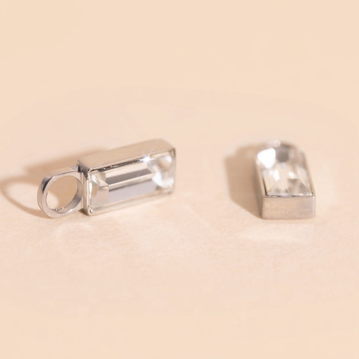 April Birthstone Huggie Hoop Charms