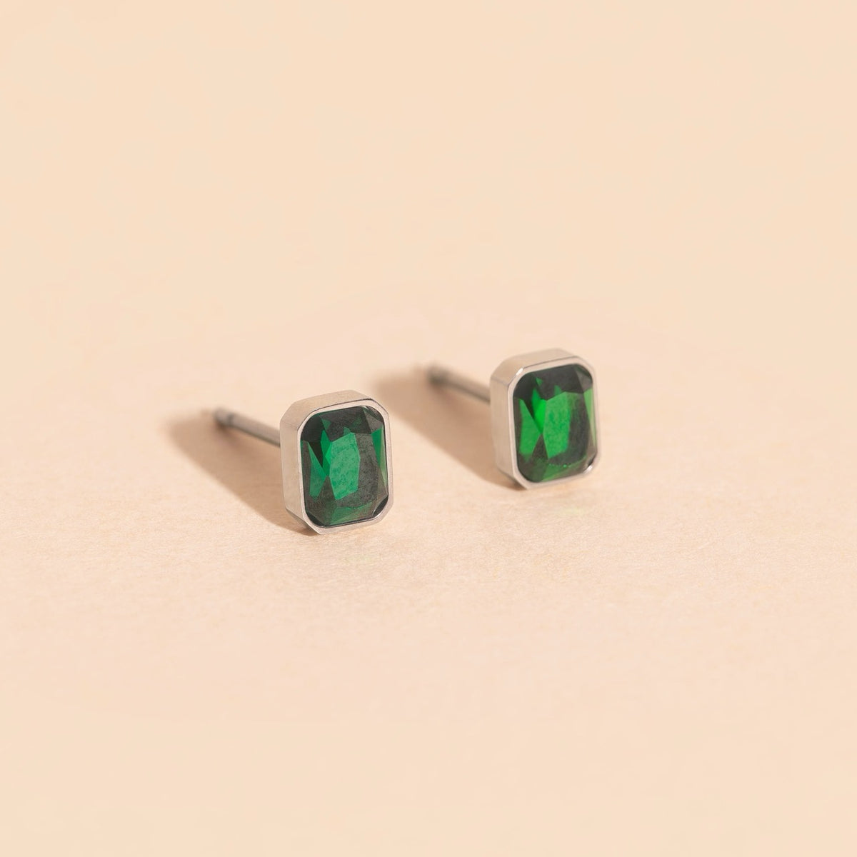 May Birthstone Stud Earrings
