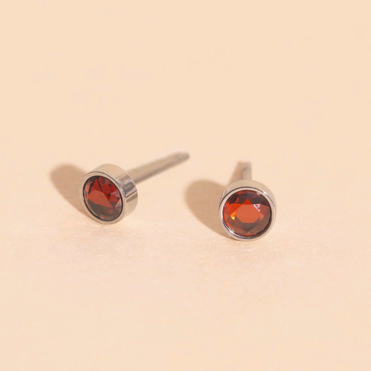 January Birthstone Stud Earrings