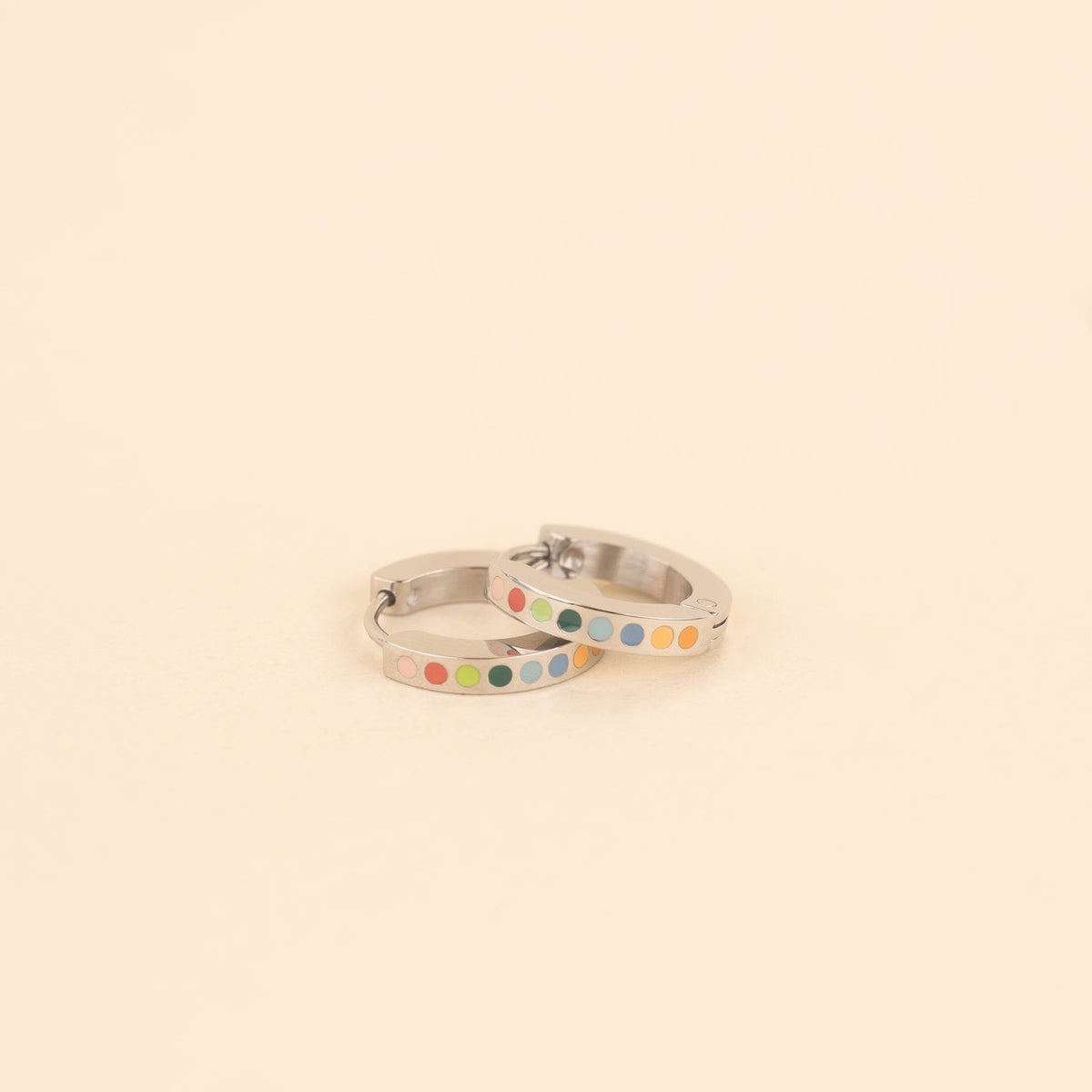 Dot Huggie Hoop Earrings