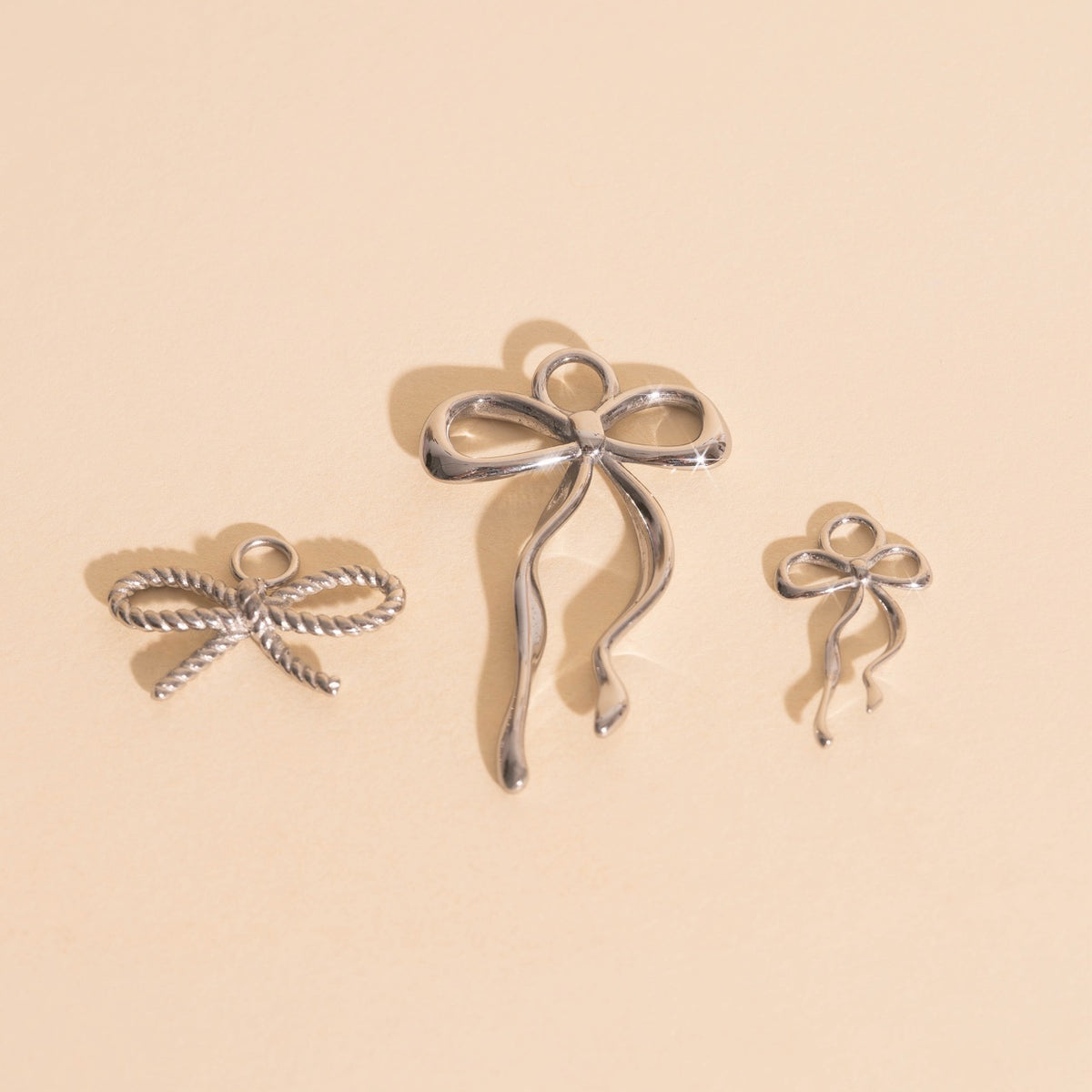 Dainty Bow Huggie Hoop Charms