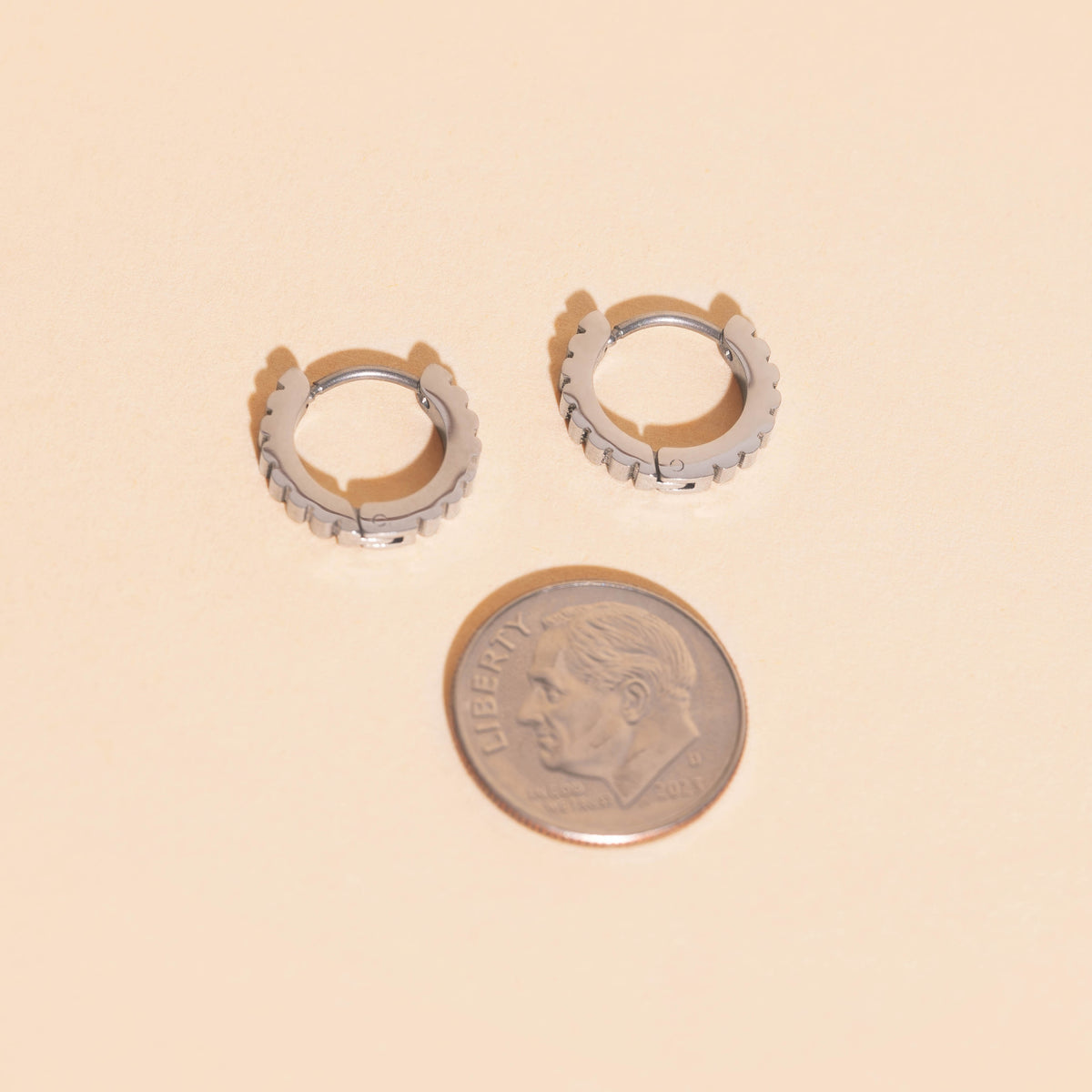 Scalloped Huggie Hoop Earrings