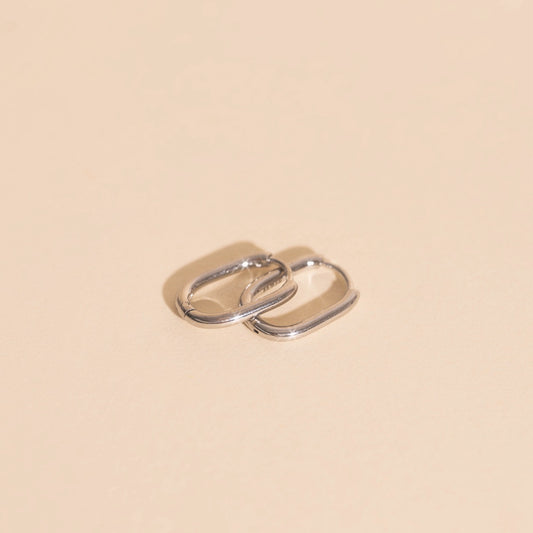 Titanium Rectangle Rounded Huggie Hoop Earrings - FeatherTUFF™