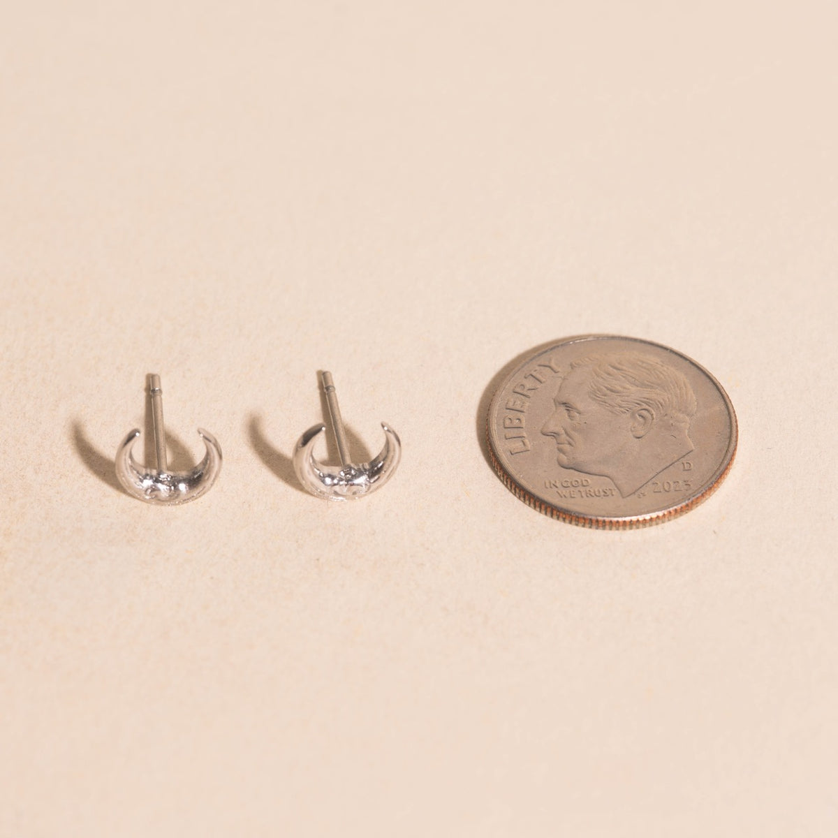 Friendly Moon Stud Earrings