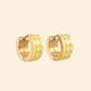 Mystery Pouch Color Diamonds Huggie Hoop Earrings