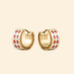 Mystery Pouch Color Diamonds Huggie Hoop Earrings