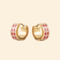 Mystery Pouch Color Diamonds Huggie Hoop Earrings