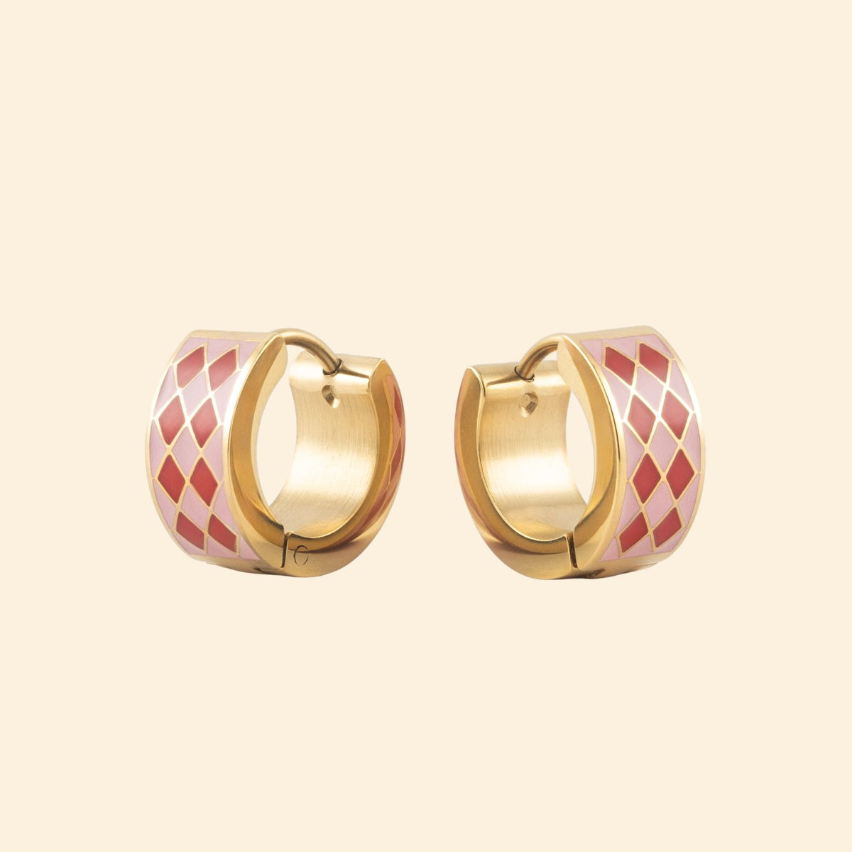 Mystery Pouch Color Diamonds Huggie Hoop Earrings