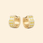 Mystery Pouch Color Diamonds Huggie Hoop Earrings