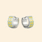 Mystery Pouch Color Diamonds Huggie Hoop Earrings