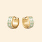 Mystery Pouch Color Diamonds Huggie Hoop Earrings