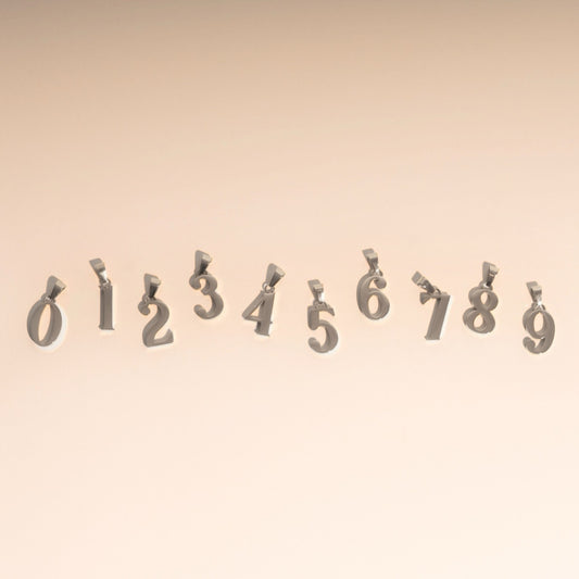 Numbers Necklace Charm 2-Pack (Silver)