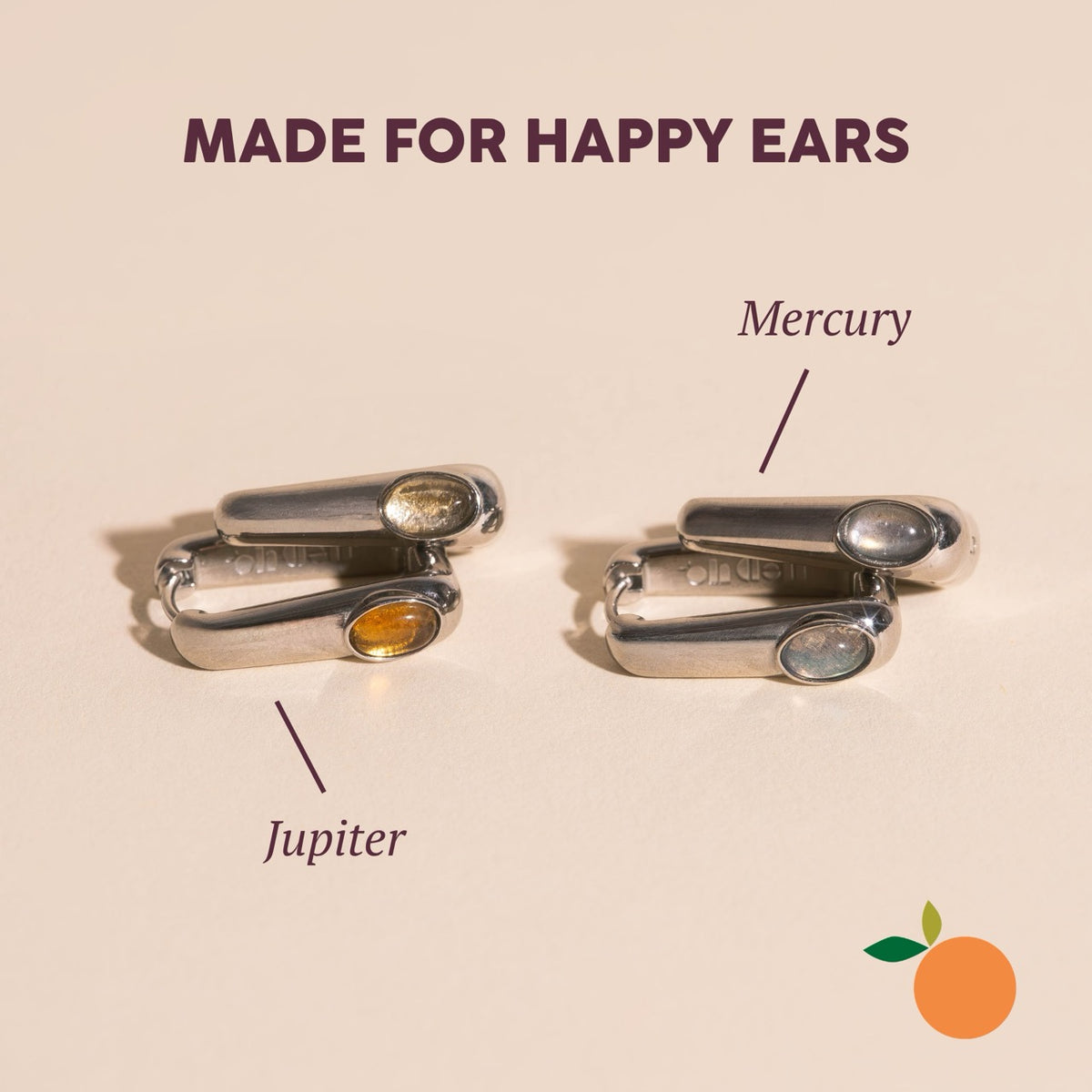 Planetary Rectangle Huggie Hoop Earrings