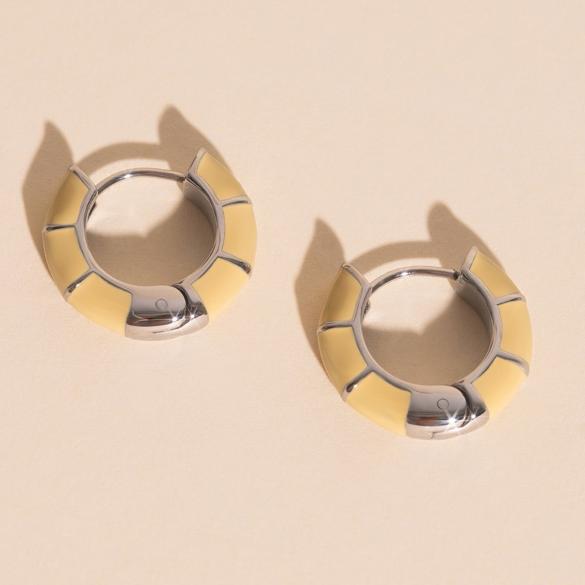 Color Block Huggie Hoop Earrings