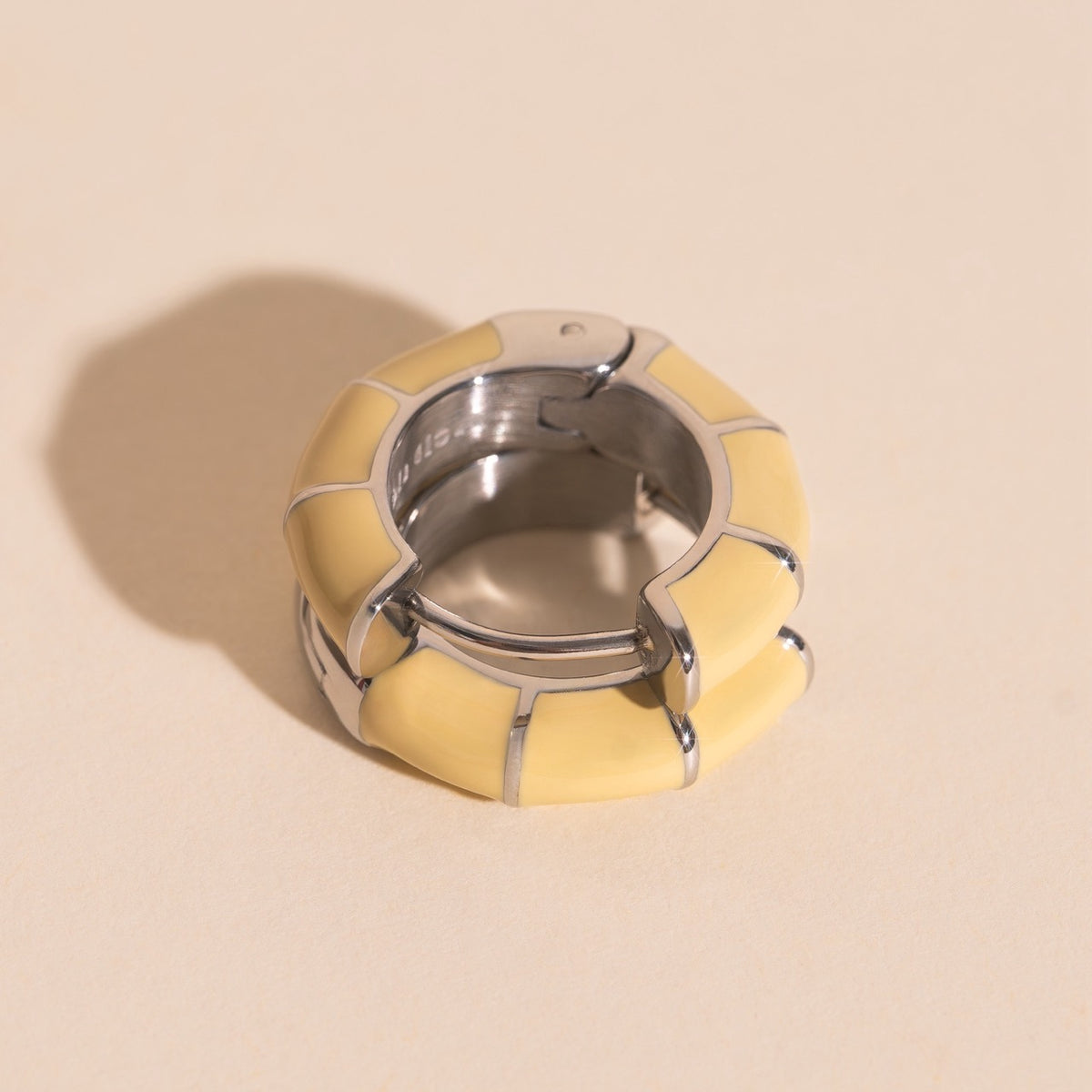 Color Block Huggie Hoop Earrings