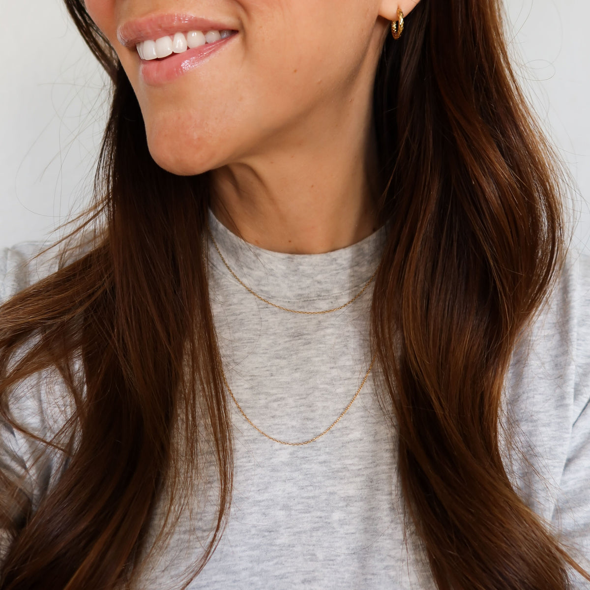 Gold Dainty Cable Chain Necklace Bundle