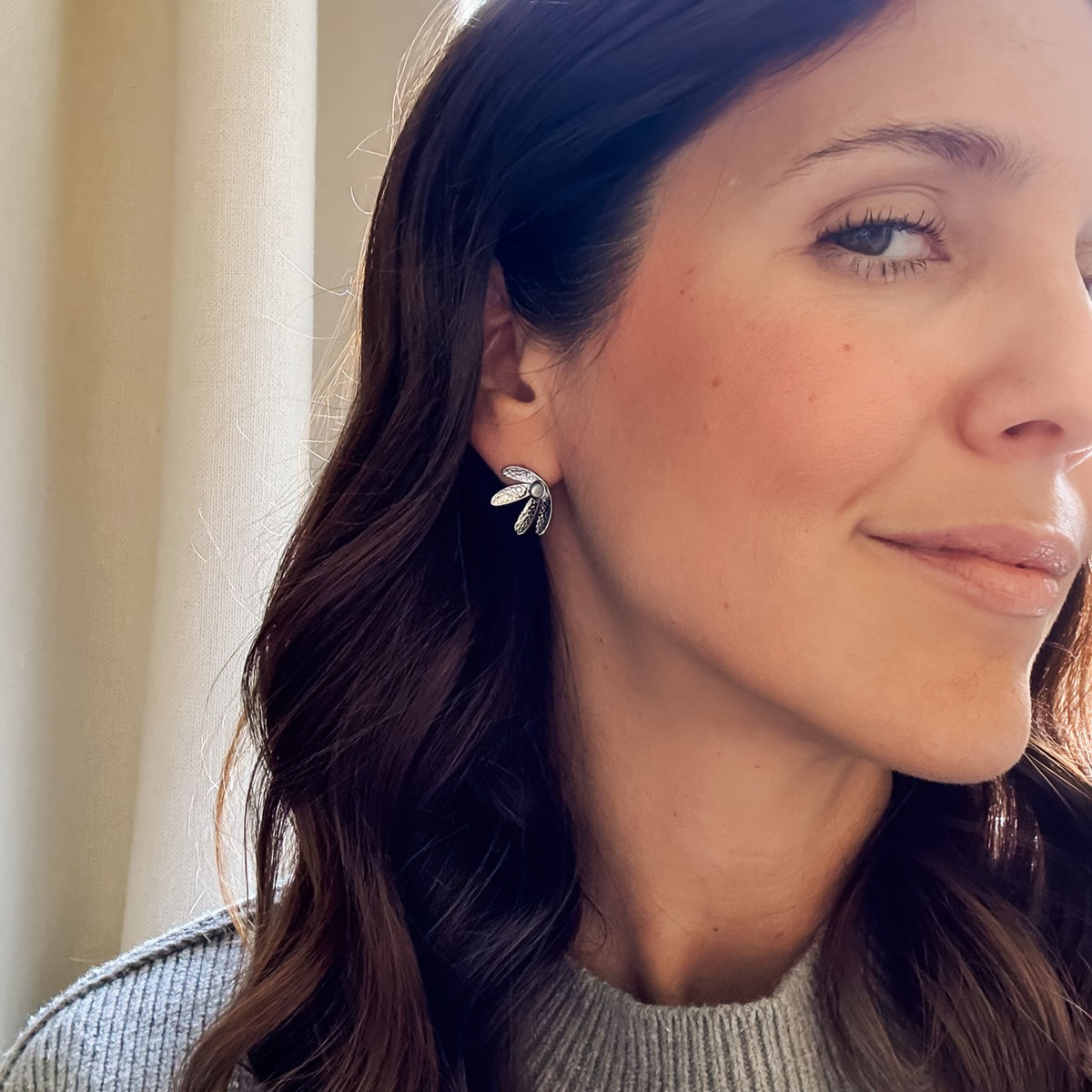 Mini Half Bloomed Stud Earrings