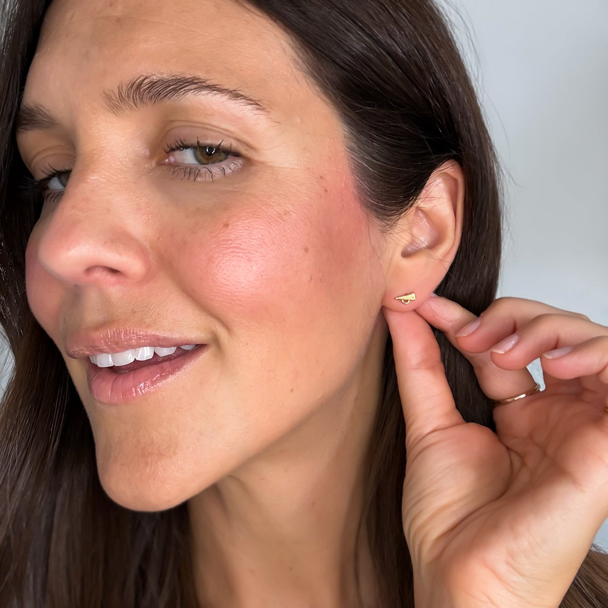 Cheer Megaphone Mini Stud Earrings