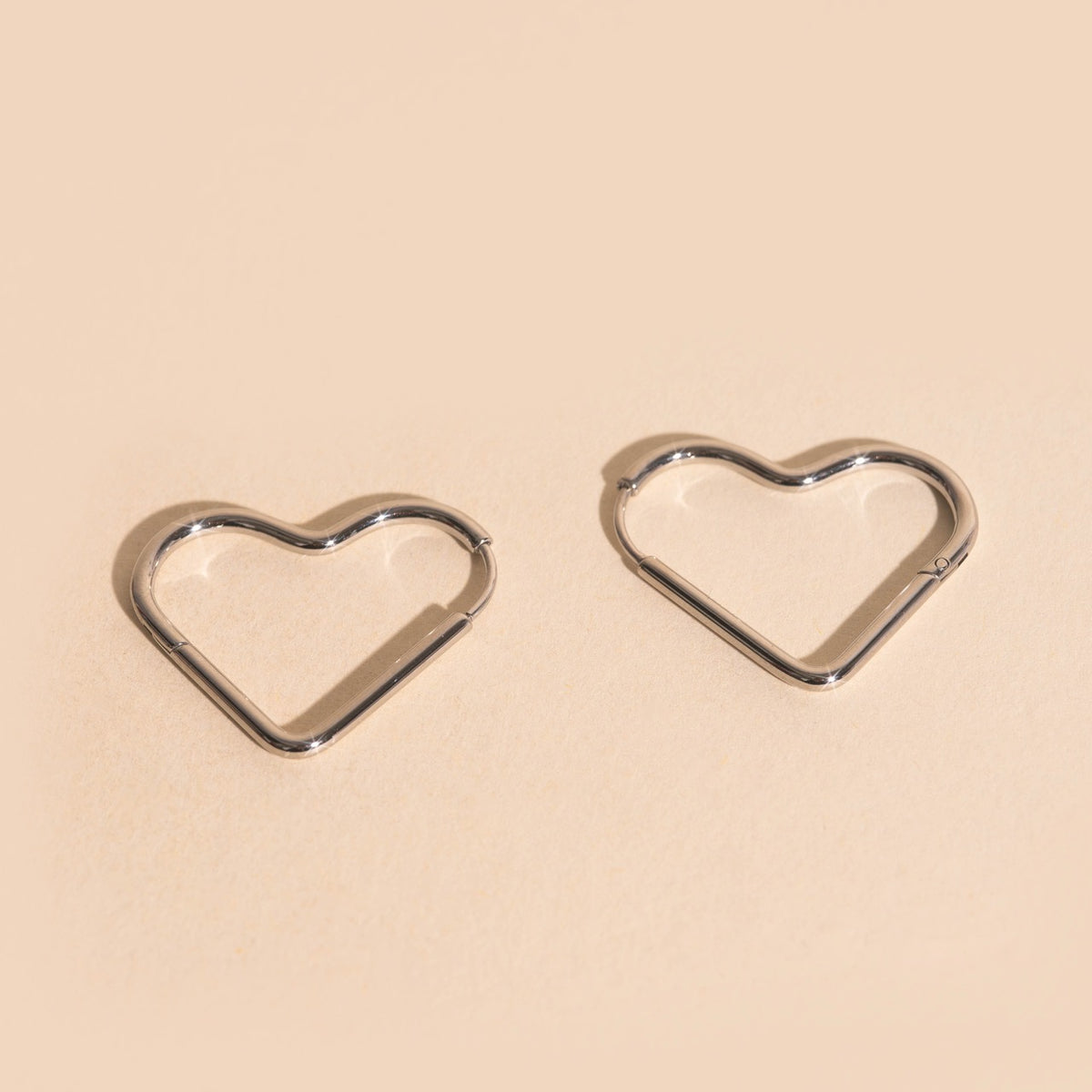 Rounded Heart Huggie Hoop Earrings