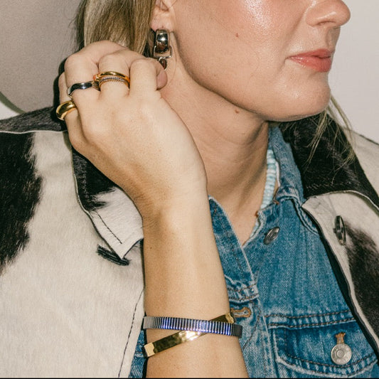 8mm Hammered Cuff Bracelet