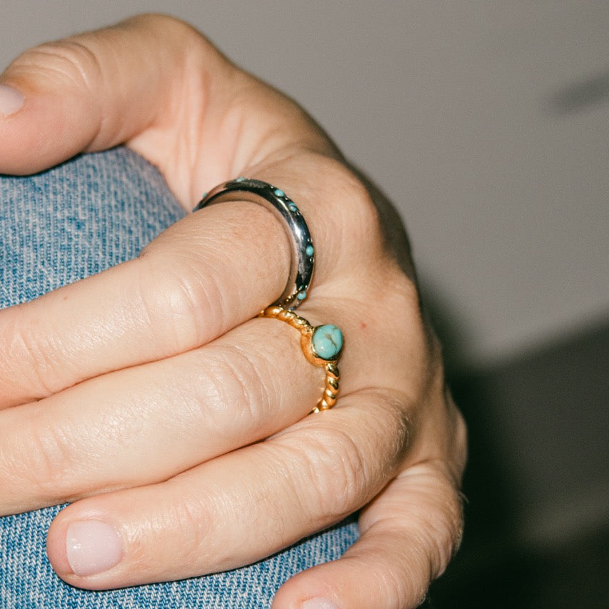 Turquoise Rope Ring