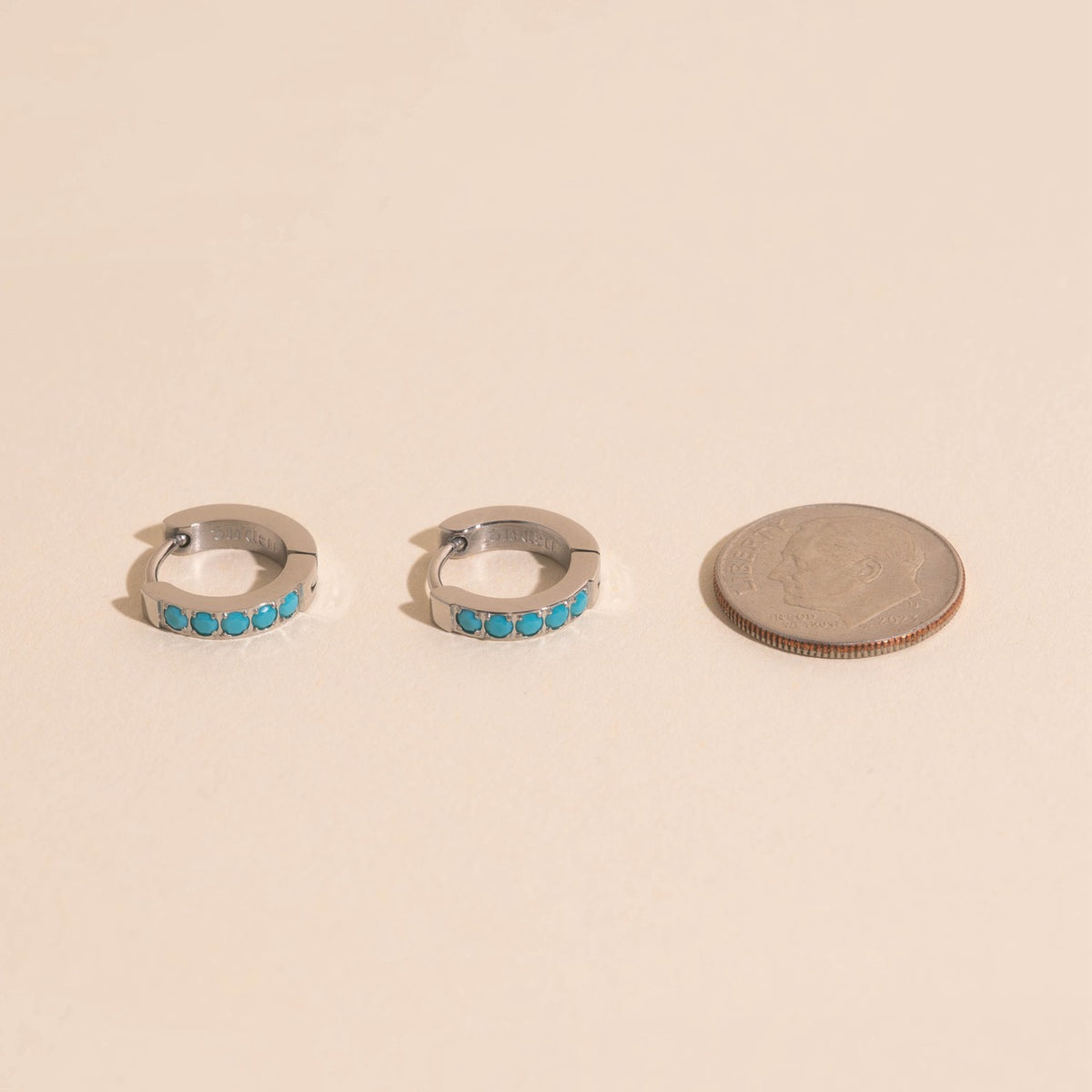 Turquoise Huggie Hoop Earrings