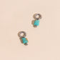 Turquoise Stone Huggie Hoop Charms