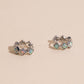 Opal Diamond Huggie Hoop Earrings