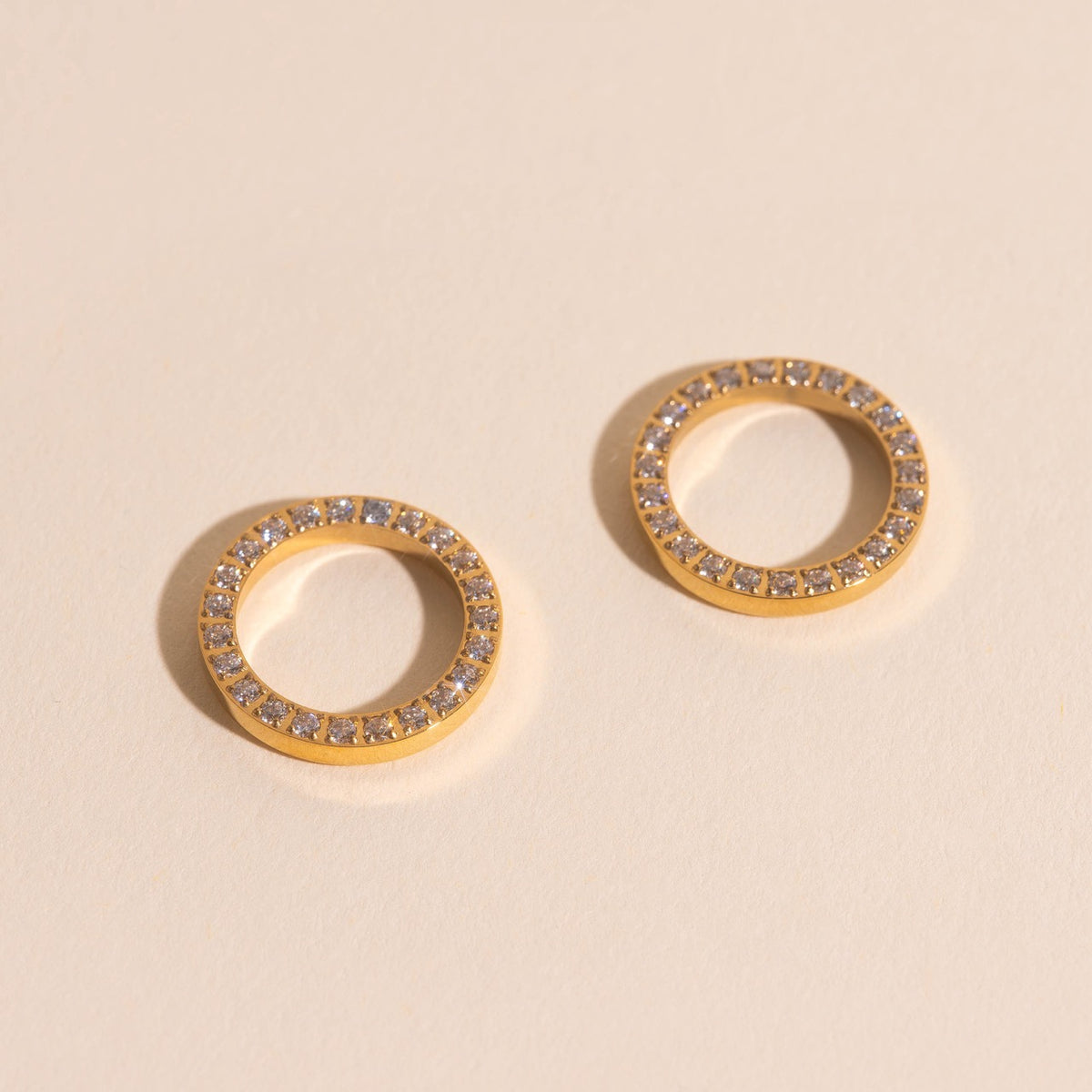 Crystal Circle Huggie Hoop Charms