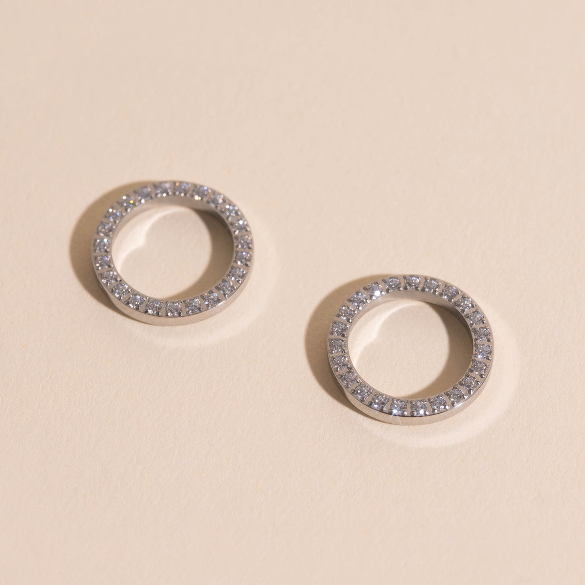 Crystal Circle Huggie Hoop Charms