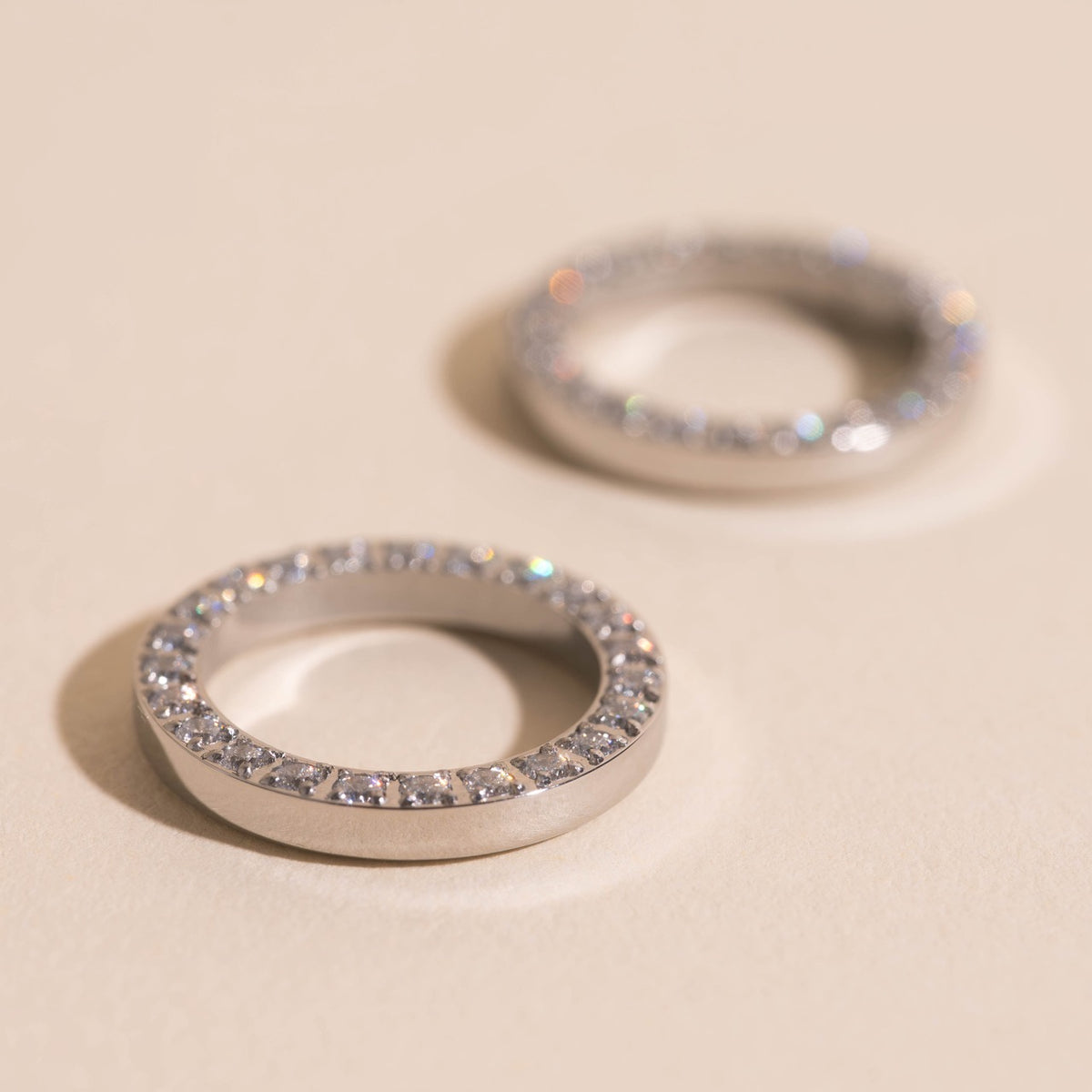 Crystal Circle Huggie Hoop Charms