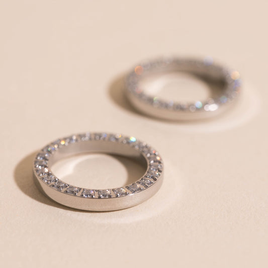 Crystal Circle Huggie Hoop Charms