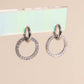Crystal Circle Huggie Hoop Charms