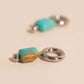 Turquoise Stone Huggie Hoop Charms