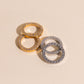 Crystal Circle Huggie Hoop Charms