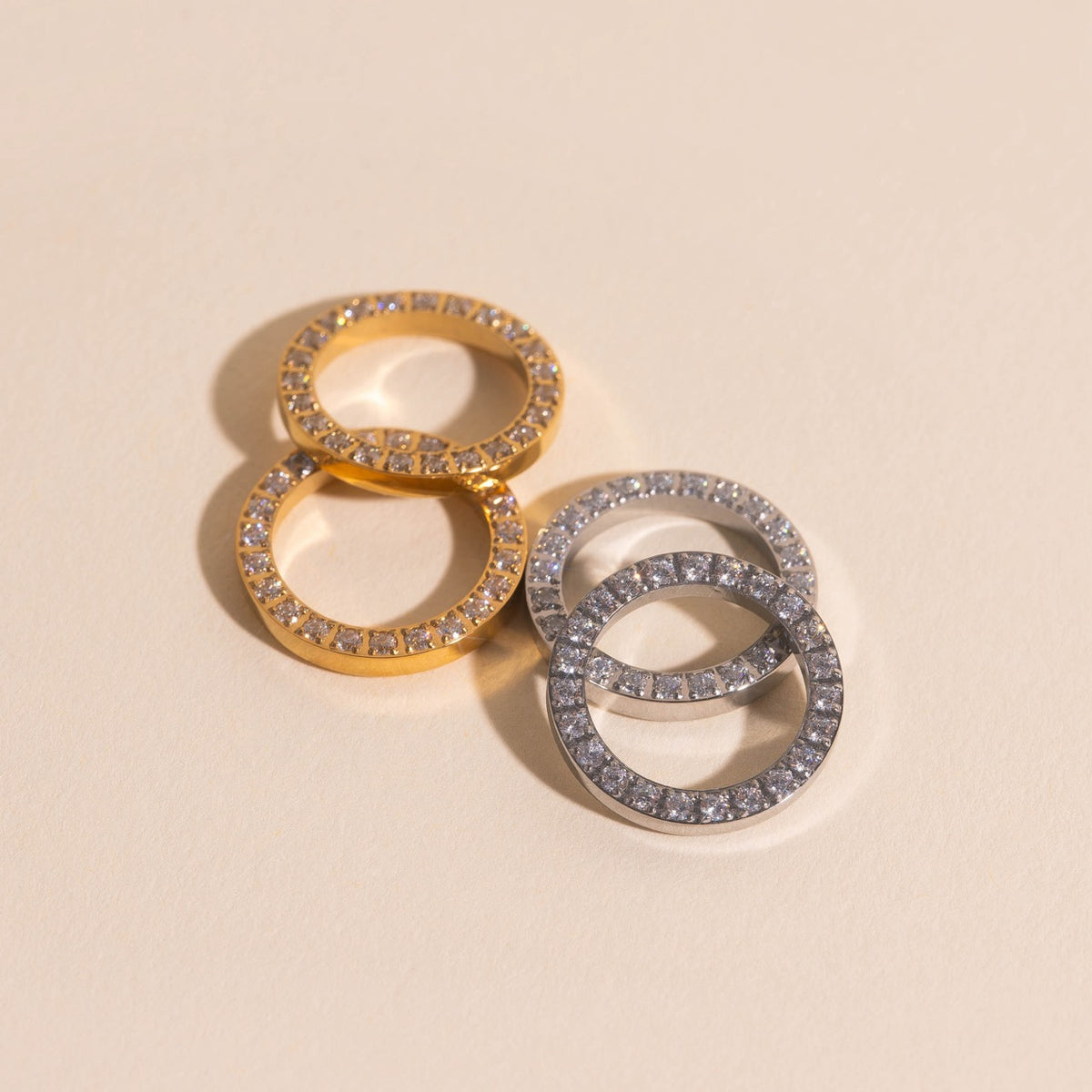 Crystal Circle Huggie Hoop Charms