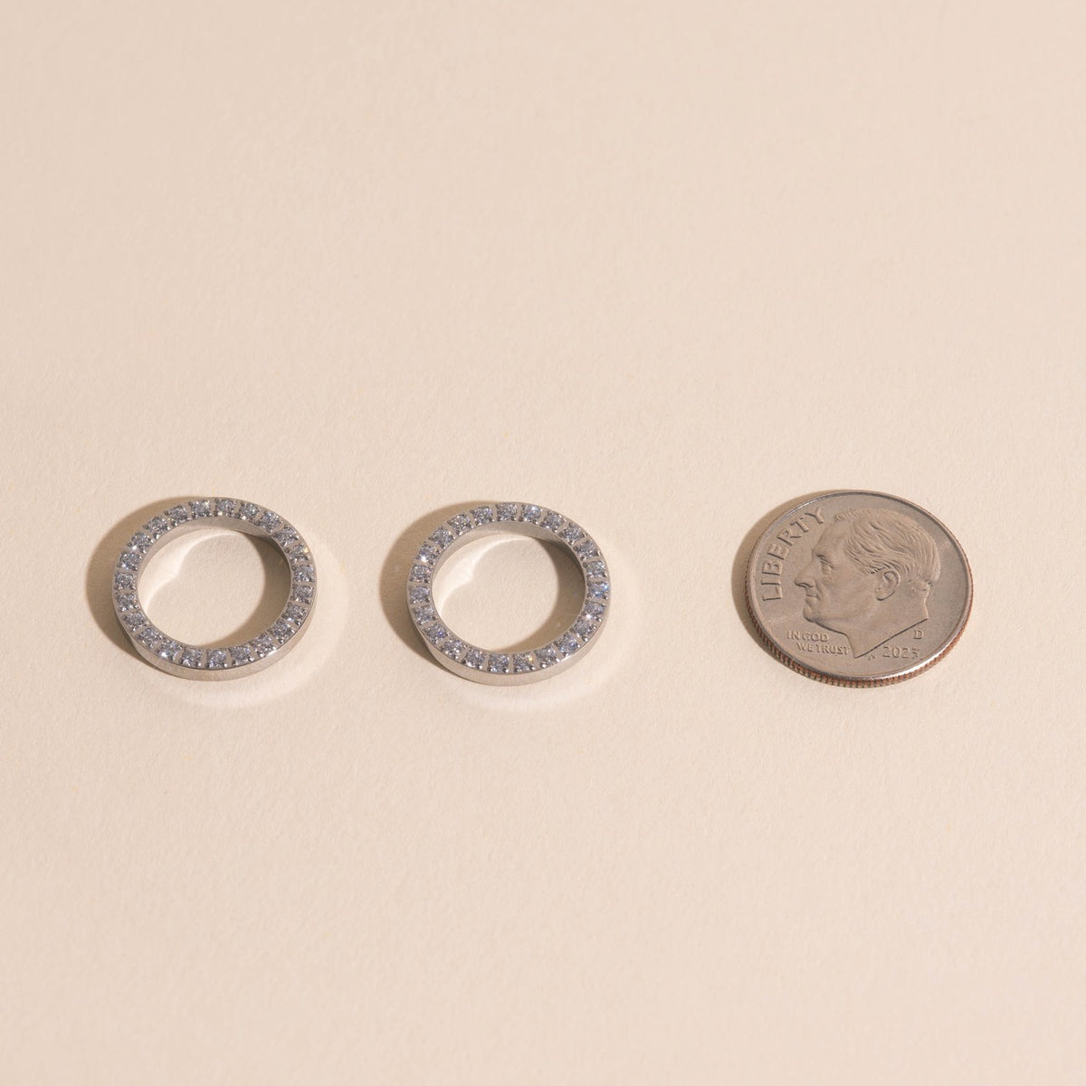 Crystal Circle Huggie Hoop Charms