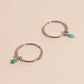 Turquoise Stone Huggie Hoop Charms