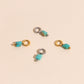 Turquoise Stone Huggie Hoop Charms