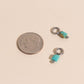 Turquoise Stone Huggie Hoop Charms
