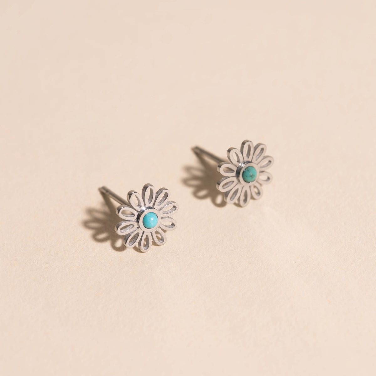 Turquoise Flower Mini Stud Earrings